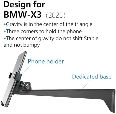 BMW X3 2025 Premium Car Phone Holder – Ultimate Navigation Bracket for Safe and Stylish Driving | Tool-Free Installation, Customizable Viewing Angles & Secure Mobile Device Grip | Must-Have Automotive Accessory for Modern Drivers