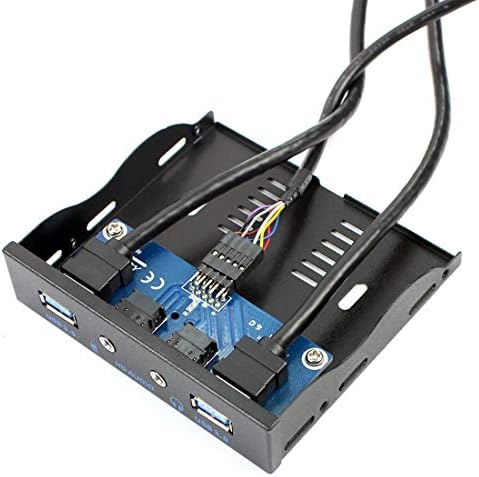 Enhance Your Desktop with the JMT USB 3.0 Front Panel Bracket: Dual High-Speed Ports, HD Audio Connectors, and Sleek Silver Design for Effortless Connectivity and Performance
