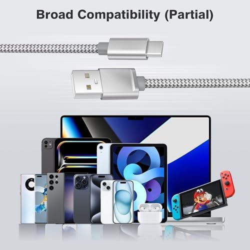 Versatile Elebase USB C Charger Cable Trio – 1.5/3.3/6.6 FT Fast Charging Cords for i Phone 15/16 Max, Samsung Galaxy S8-S24, and Motorola Devices – Durable, Tangle-Free Design for Rapid Data Transfer and Enhanced Compatibility