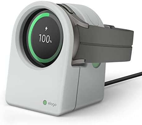 elago GWT3 Charging Dock for Samsung Galaxy Watch 8/8 Classic, 7/Ultra, 6/6 Classic, 5/5 Pro – Stylish Black Stand with Classic Clock Design for Enhanced Charging Efficiency and Desk Organization – No Cable Included – Perfect Smartwatch Accessory for Home and Office