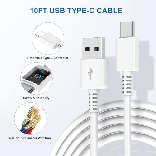 Ultra-Fast Type C Charger Duo: 2-Pack USB-C Wall Charger Blocks with 3 ft Charge Cables for Rapid Power Supply to Samsung Galaxy S8/S9/S10 Series, Note 8/9/10, Google Pixel 3 and More – Optimal Performance and Versatility for Android Devices