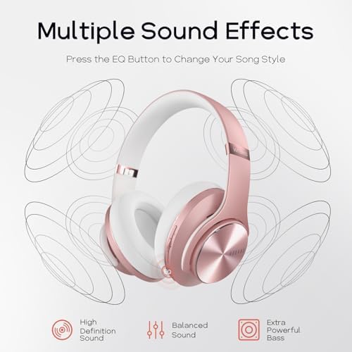 Transform Your Listening Journey with DOQAUS Over-Ear Bluetooth Headphones: 90-Hour Playtime, Tailored EQ Settings, and Superior Noise Cancellation for Unmatched Comfort and Audio Clarity in Music and Calls