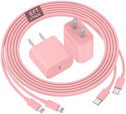 Ultra-Fast 20 W USB-C Charger with 6-Foot Lightning Cable – Convenient 3-Pack for i Phone 14/13 Pro, Ideal for Home and Travel – Superior Durability and Extended Reach for Effortless Charging Anytime
