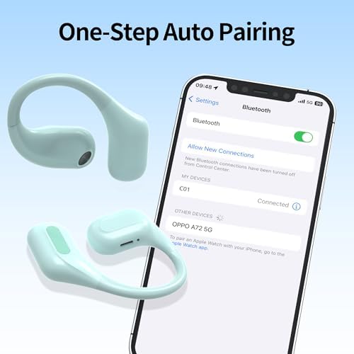 Elevate Your Audio Experience: Premium Bluetooth 5.3 Sport Earbuds with IP7 Waterproof Protection, 24-Hour Playback, Noise-Canceling Technology, and Secure Over-Ear Hooks for Unmatched Performance in Any Environment