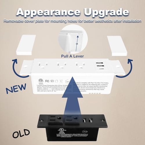 Revolutionize Your Charging Experience with the Docking Drawer Charging Station – Sleek Mounted Outlet Kit for Tidy Installation, 5 FT UL Listed Power Cord, Innovative Spring Cable for Device Compatibility and Safety, Perfect for Home Offices and Modern Workspaces