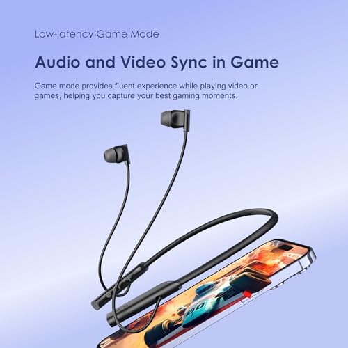 Oraimo Neck Lite Wireless Neckband Earbuds – Ultra-Lightweight Design with Deep Bass, IPX4 Waterproof Rating, and 30-Hour Playtime for Uninterrupted Music Enjoyment – Built-in Microphone for Hands-Free Calls and Magnetic Storage for Seamless Portability
