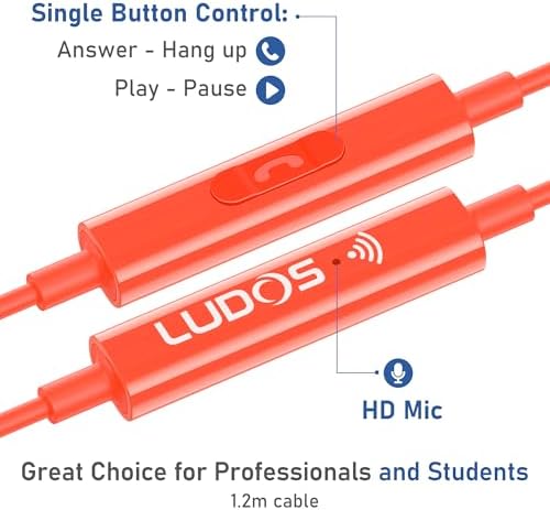 LUDOS OMNITONE USB-C Earbuds – Rich Sound Quality & Comfortable Fit for i Phone 16 & Samsung Galaxy S24 – Noise-Canceling Technology, Ergonomic Design, 5-Year Warranty – Turquoise – Perfect for Music, Gaming, and Calls with Quick USB-C Connectivity and Wide Device Compatibility