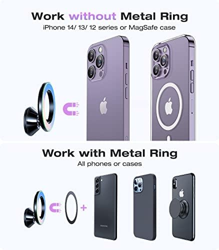 VICSEED Magnetic Phone Holder for Car Dashboard – Colorful Gradient Mag Safe-Compatible Mount for i Phone 12-16 Pro Max & Samsung Devices – Ultimate Durability with All-Metal Construction – Secure Grip for Bumpy Rides – Effortless One-Handed Operation – Perfect Blend of Style & Functionality for Enhanced Driving Experience