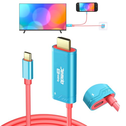 Elevate Your Gaming with the Switch 2 HDMI Adapter Cable Connector – 6.6 ft USB-C 3.2 to HDMI 2.0 for 4 K@60 Hz Gameplay | High-Speed 18 Gbps Data Transfer | Portable Power Delivery 100 W for Nintendo Switch 2, OLED, Steam Deck & ROG Ally | Ultimate Travel Dock for Immersive Visuals and Seamless Connectivity