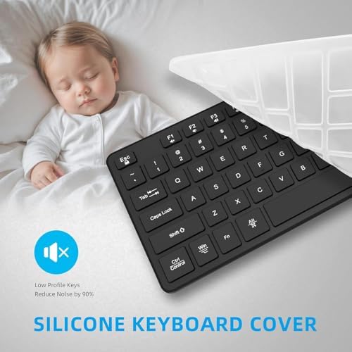 Experience Ultimate Comfort with the BFRIENDit Ultra-Quiet Wireless Keyboard – Sleek 2.4 GHz Connection for Mac & Windows, Slim Chocolate Key Design for Effortless Typing and Enhanced Productivity, Perfect for Home, Office, and Smart TV Use – Effortless Connectivity Meets Stylish Functionality