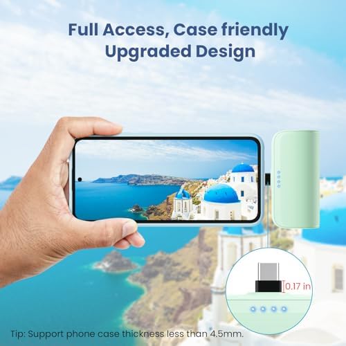 Ultra-Compact 5200 m Ah USB C Power Bank – Fast Charging Mini Portable Charger for i Phone 16/16 Plus/15/15 Plus/15 Pro Max, Galaxy S25/S24, i Pad, and Android Devices – Essential Power Solution for On-the-Go Charging