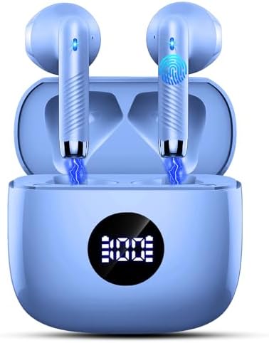 Elevate Your Audio Experience with Bluetooth 5.4 Wireless Earbuds – Premium Hi-Fi Stereo Sound, Enhanced 4-Microphone ENC Noise Cancellation, 40-Hour Battery Life, IP7 Waterproof Protection, and Compact USB-C Charging Case for Ultimate Portability and Performance.