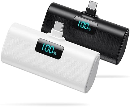 Dual-Pack Portable Power Bank for i Phone 16 Series – 5200 m Ah Fast Charging USB-C Battery Pack with Built-in Connector for i Phone 16/16 Plus/16 Pro/16 Pro Max/15 Series, Samsung & Android Devices – Lightweight Travel Charger for On-the-Go Convenience