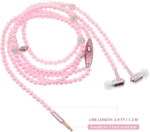 Stylish Pink In-Ear Headphones with Mic – Fashionable Wired Earbuds for Girls and Women – Comfortable Sports Earphones with Remote Control for Seamless Connectivity and Enhanced Audio Experience
