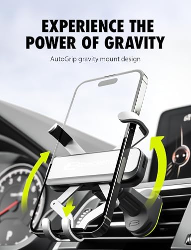 Bracketron Auto Grip Series Car Phone Holder – Effortless AC Vent Mount with Universal Compatibility & One-Handed Operation for Safe Driving