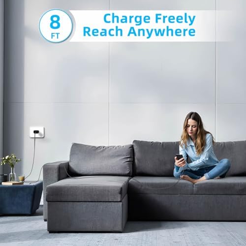 30 W Ultra-Fast USB-C Charger with 6.6 FT Cable for i Phone 16/15 & Galaxy S Series – High-Speed Charging with Safety Features for All Devices – Compact & Portable Power Adapter for On-the-Go Use