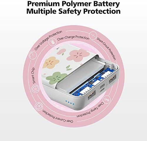 Yoobao 10,000 m Ah Cute Cake Portable Charger – PD 20 W USB-C Power Bank for Fast Charging i Phone 14/13, i Pad, Android & Samsung – Stylish Mini Battery Pack for Girls & Kids Travel – Ultimate Compatibility & Performance