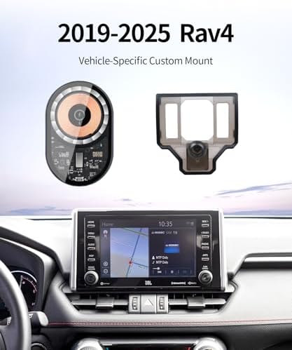 Upgrade Your Toyota RAV4 (2019-2025) with the Ultimate Wireless Charging Phone Holder – 360° Rotating Mag Safe Mount for Seamless Navigation and Effortless Installation, Elevate Your Auto Interior with Style and Functionality