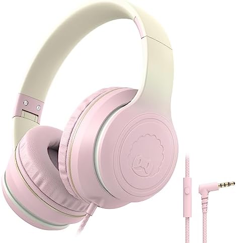 Rockpapa L22 Purple Over-Ear Headphones for Kids & Women – Lightweight, Foldable, and Durable Wired Design with Built-In Microphone for Clear Hands-Free Communication, Perfect for School, Travel, and Daily Use – High-Quality Stereo Sound and Tangle-Free Cord for Seamless Audio Enjoyment