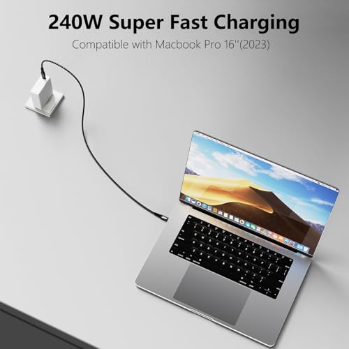 Ultra-Fast 80 Gbps USB-C Charging Cable – 1.5 FT Thunderbolt 5/4/3 Compatible – 240 W Power Delivery for i Phone 16/Pro/Plus/Pro Max & Samsung Galaxy – Dual 8 K/Single 16 K Video Output for Maximum Performance – Unmatched Speed & Durability for Tech Enthusiasts