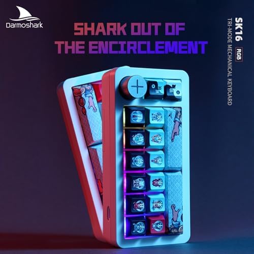 Darmoshark K3 Pro Wireless Mechanical Number Keyboard – Compact 19-Key RGB Backlit Game Keypad with Dual Bluetooth & USB-C Connectivity for Gamers and Professionals – Ergonomic Design for Enhanced Speed and Portability