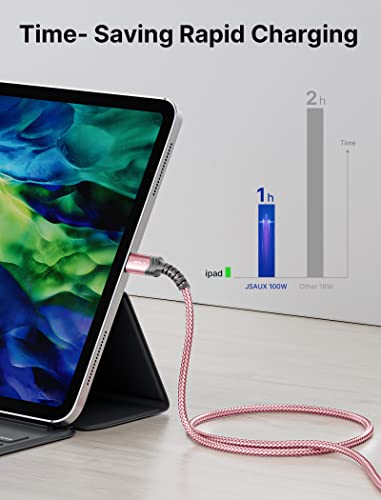 JSAUX Versatile 3-Pack USB C to USB C Cable Set – 100 W Fast Charging (10 ft, 6.6 ft, 3.3 ft) for Nintendo Switch, i Phone 16/15 Pro Max, Samsung Galaxy S25/S24, i Pad Pro – Durable, High-Speed Type C Charger Cables in Sleek Black Design for Ultimate Compatibility and Convenience