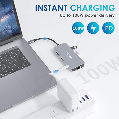 Transform Your Mac Book with the MOKi N 9-in-1 USB C Adapter: Ultimate Multiport Hub Featuring 3 USB 3.0 Ports, 4 K HDMI Output, RJ45 Ethernet, SD/TF Card Readers, and 100 W Power Delivery for Seamless Connectivity and Enhanced Productivity! Perfect for Mac Book Pro and Air Users Looking for Unmatched Versatility and Speed!