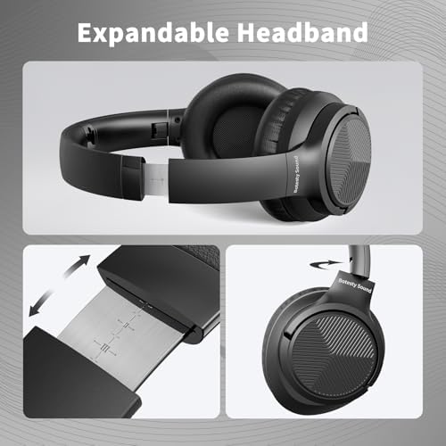 Versatile Over-Ear Wired Headphones with Integrated Microphone – Premium Sound Experience with Foldable Design and 4.9 ft Tangle-Free Nylon Cord – Perfect for Travel, Daily Use, and Multimedia Engagement (Black)
