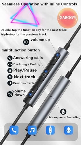 Premium USB Type C Earbuds with Magnetic Bass and Noise-Canceling – Ultimate In-Ear Headphones for i Phone 15 Pro Max, Galaxy S23 Ultra, Pixel 8 & More – Ergonomic Wired Design for Enhanced Comfort and Clarity – Ideal for Music, Calls, and Daily Commuting – GAROGYI Quality Audio Solution in Sleek Gray Finish