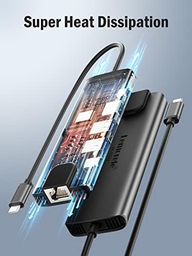 Enhance Your Workflow with Lemorele 9-in-1 USB C Hub Multiport Adapter – Gigabit Ethernet, 100 W PD Fast Charging, 4 K HDMI Output, 3 USB 2.0 Ports, 5 Gbps USB C Data Transfer, SD/TF Card Reader – Perfect Docking Station for Mac Book, Lenovo, HP & Dell Laptops