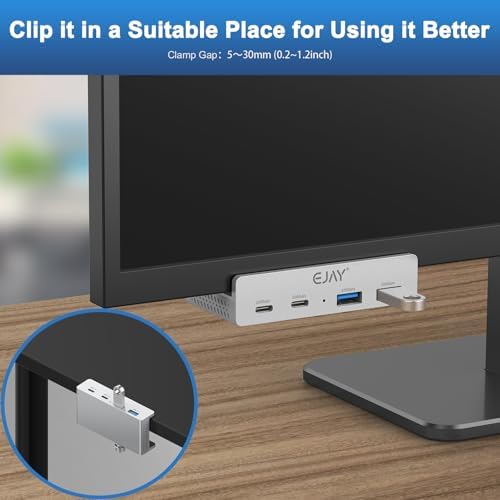 Transform Your i Mac Experience with the EJAY 4-Port 10 Gbps USB-C Hub – The Ultimate Mountable Adapter for Seamless Data Transfer and Power Supply in Elegant Black Finish – Perfect Accessory for Professionals Seeking Efficiency and Style!
