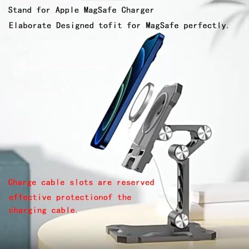 Adjustable Foldable Stand for MagSafe Charger, Desktop Holder Compatible with for iPhone 16 15 14 13 12 Series Cell Phone Wireless Charging Base Pad Mount Accessories – Enhanced Compatibility and Speed