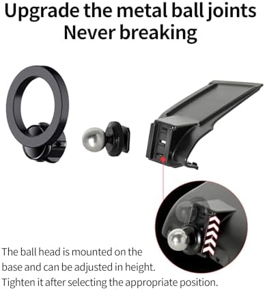 Dodge RAM 1500/2500/3500 Car Phone Holder: 360° Rotating Mag Safe-Compatible Mount for Seamless Navigation, Non-Damaging Install, Air Vent Safe Cell Phone Cradle for 2019-2024 Models