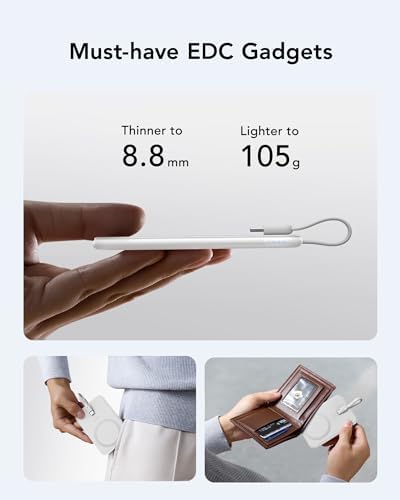 VEEKTOMX 5000 m Ah Ultra-Slim Portable Charger – Lightweight Power Bank with USB-C Cable, Stylish Pink Power Bank for i Phone 15/Plus/Pro/Pro Max & Android – Fast Charging, Ideal for On-the-Go Convenience and Daily Use