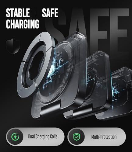 Ultimate 3-in-1 Foldable Wireless Charging Station for Samsung Devices – Magnetic Charger Stand for Galaxy S24, S23 Ultra, S22, S21, Galaxy Watch 6/5/5 Pro/4/3 & Galaxy Buds 2 Pro (Black) – Fast, Efficient Charging & Travel-Friendly Design