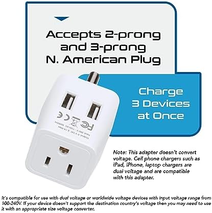 Compact Dual USB Travel Adapter for Effortless Charging in Australia, New Zealand, and China – Essential Type I Plug for Phones, Tablets, and Cameras – Quick Charge Capability with Universal Compatibility for Hassle-Free Global Adventures