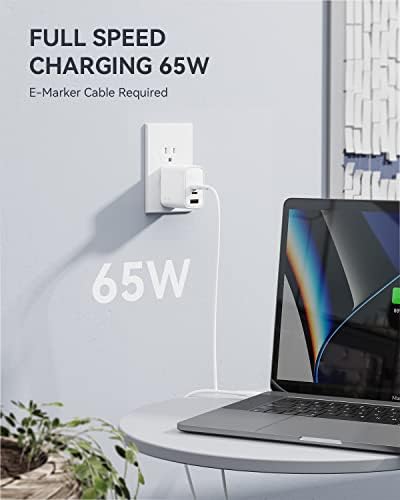 VOLTME 65 W Ga N USB C Fast Charger – Compact 3-Port Wall Charger for Mac Book Pro, Dell XPS, i Pad Pro, i Phone 14/13 Pro Max, Galaxy S22/S21, Pixel & More – Enhanced Portability & Multi-Device Charging Efficiency