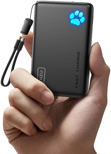 Ultra-Lightweight 10,000 m Ah INIU Portable Charger – 45 W PD Fast Charging Power Bank with Dual USB-C Ports, Compatible with i Phone 16/15/14/13, Samsung S22/S21, Google, i Pad – Ideal for Travelers and On-the-Go Professionals