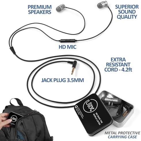 Uli X Rider Premium Wired Earbuds with Microphone – Superior Noise-Isolating In-Ear Headphones for i Phone & Samsung – Tailored Comfort for Small Ears – Ideal for Students, Professionals, & Kids – Tangle-Free Audio Cable for Seamless Use – Enhanced Sound Quality with 5-Year Warranty – Lightweight & Durable Design for All-Day Listening – Perfect for Music Lovers & Active Lifestyles