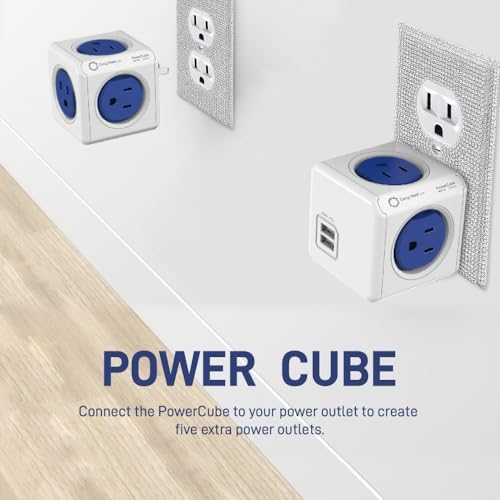 CILIA Power Cube Surge Protector with 4 AC Outlets & 2 High-Speed USB Ports – Compact Travel & Home Power Strip with Overload Protection for Ultimate Device Safety and Versatile Charging Solutions