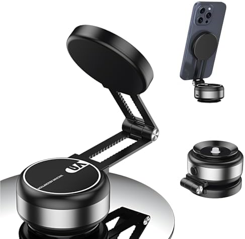 Versatile Electric Suction Cup Phone Mount – Foldable Magnetic Holder for i Phone 16/15/14/13/12 – Hands-Free Convenience for Car, Shower, and Smooth Surfaces – 360-Degree Rotation and Enhanced Stability for Effortless Access