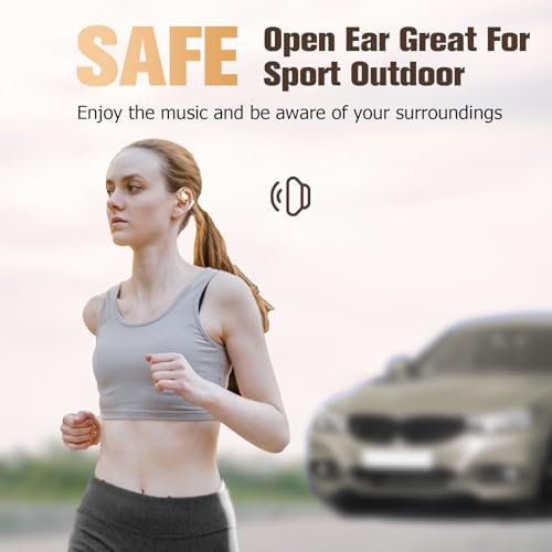 Transform Your Active Lifestyle with Wireless Open Ear Bone Conduction Headphones – Sweat-Resistant Sports Earbuds for Optimal Sound Awareness, Ergonomic Fit, and Seamless Bluetooth Connectivity for Running and Cycling Enthusiasts