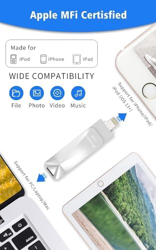 Revolutionize Your Data Storage with the 512 GB MFi Certified USB Flash Drive for i Phone – Stylish Photo Stick for Seamless Backup and High-Speed Transfers, Perfect for i Pad, i Phone, and Computer Users on the Go!
