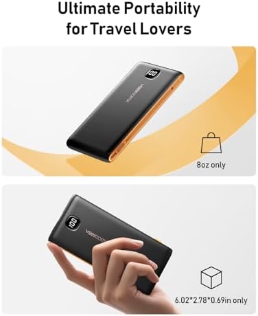 Ultimate Travel Power Bank with Built-in Cables and Wall Plug – 10,000 m Ah Fast Charging Battery Pack for i Phone 16/15/14/13 & i Pad – Sleek Yellow Design for Maximum Compatibility and Convenience