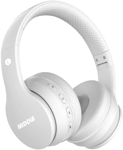 Experience Ultimate Sound Safety with MIDOLA Bluetooth 5.3 Over-Ear Headphones for Kids – Wireless Audio Bliss with Volume Control (85/110 d B), 60-Hour Playtime, and Foldable Design in Trendy Blue – Perfect for School, Travel, and Home Adventures!