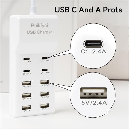 High-Speed 10-Port USB Charging Hub Duo: Ultimate Smart Charging Solution for Families and Tech Lovers – Multi-Device Power Station for Smartphones, Tablets, and Wearables with Compact Design for Home, Office, and Travel Needs