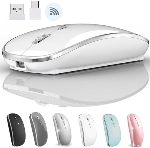 Premium Wireless Mouse for Mac and Windows – Ergonomic, Rechargeable, and Silent Click Design for Enhanced Productivity on Mac Book, Chromebook, and PC – Ideal for Travel and Home Office Setup – Durable and High-Precision Tracking