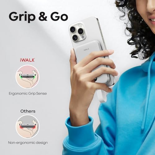 i WALK 10000 m Ah Magnetic Power Bank – 30 W High-Speed Wireless Charger with USB-C Cable, Qi2 Certified 15 W Battery Pack, LED Display for i Phone 16/16 Pro/15/14/13/12 Series & Samsung Galaxy – Ultimate Portability and Efficiency on the Go