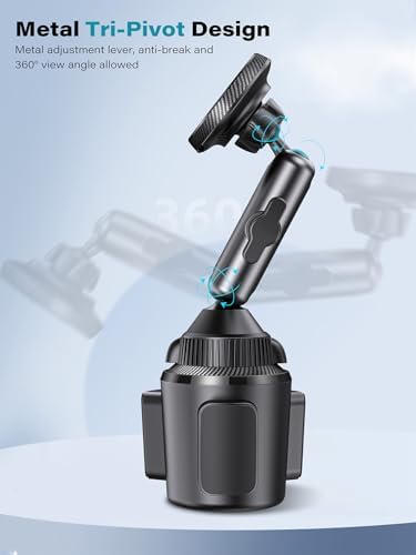 Revolutionize Your Drive with the Qi2 15 W Mag Safe Car Mount Charger – Fast Wireless Charging Phone Holder for i Phone 12-16, Adjustable Cup Holder Design with Advanced Heat Dissipation System, Includes PD Adapter for Optimal Speed and Safety