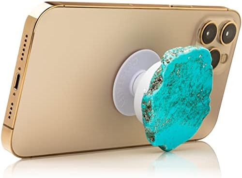 Transform Your Mobile Experience with CRYSTALFY White Clear Quartz Druzy Crystal Phone Grip – Versatile Kickstand & Unique Gemstone Top for i Phone, i Pad, Kindle & More – Handcrafted Natural Accessory with Enhanced Adhesion and Customizable Design – Perfect for Style, Functionality, and Gifting